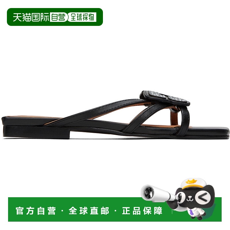 1h可退 潮奢 GANNI 甘尼 女士 黑色 Butterfly Strass 凉鞋 S2112