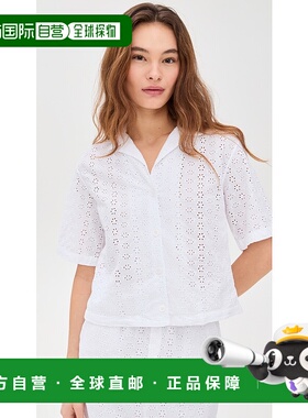 1h可退 潮奢 STATESIDE 女士 Eyelit 露营衬衫 white白色 舒适时