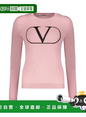 VALENTINO 女士针织衫 BKC02777JCT7 SS2024 粉红色 长袖圆领毛衣