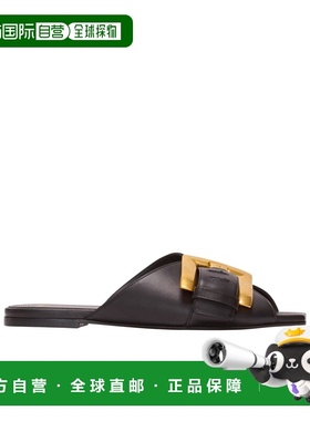 BALMAIN 女士凉鞋 GN1UP141LVIT0PA SS2026 黑色 Anthem 平底小牛