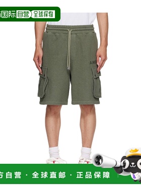 1h可退 AMIRI 男士短裤 AMJYSH1045OLIVE AW2025 绿色 Stencil Ca