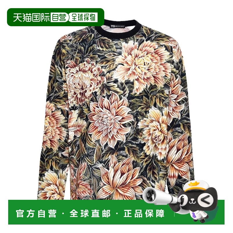 Y-3 男士T恤 DP0566 AW2019 花色 花卉印花长袖T恤