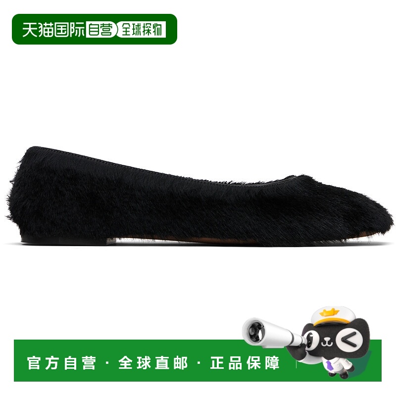 1h可退 潮奢 The Row 女士 黑色方头芭蕾鞋 F1598L315