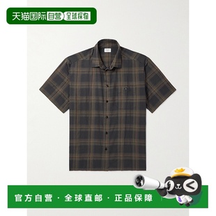 Laurent Saint 圣罗兰 男士 832990Y2M 1h可退 格纹棉纱衬衫 潮奢