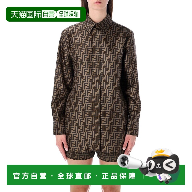 1h可退 FENDI 女士衬衫 26PFS8107A8G3F118W SS2026 棕色 Fendi F
