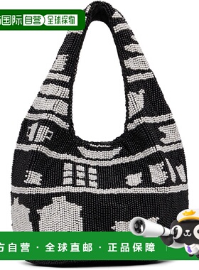 1h可退 潮奢 J.W. Anderson 女士 黑色迷你珠饰托特包 HB0744FA04