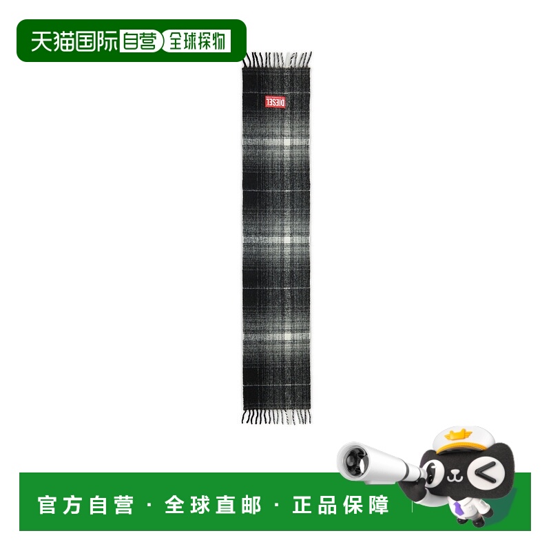 1h可退 DIESEL 男士围巾 A151170HNAK9XX9XX AW2024 黑色 流苏饰