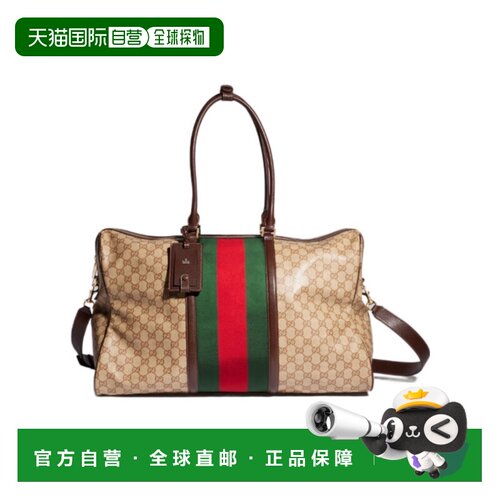 GUCCI 男士旅行包 875059FAF798547 CO 花色 中号 GG 织带旅行包