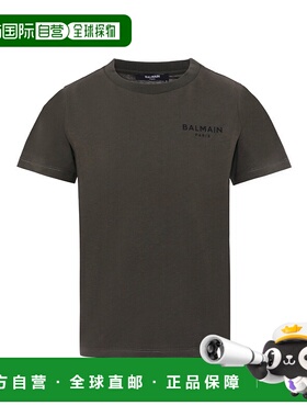 BALMAIN 男童T恤 BX8P11Z3186762NE AW2025 军绿色短袖