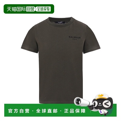 BALMAIN 男童T恤 BX8P11Z3186762NE AW2025 军绿色短袖