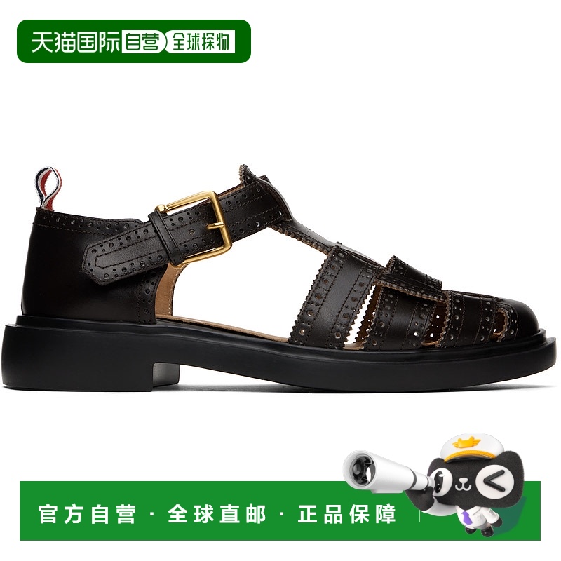 1h可退 潮奢 Thom Browne 汤姆 布朗 男士 棕色 Classic Calf Lea