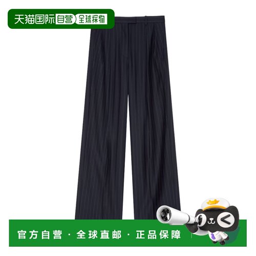 GIVENCHY 女士正装裤 BW51AH16UQ499 AW2026 蓝色 羊毛双褶条纹裤