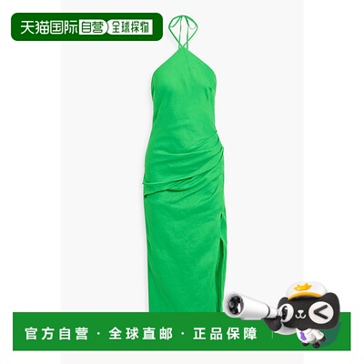 1h可退 潮奢 Simkhai 女士 Hansel 垂褶亚麻挂脖长款连衣裙 32410