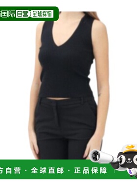 PINKO 女士背心吊带 104808A1KWZ99 SS2025 黑色 V领无袖背心性感