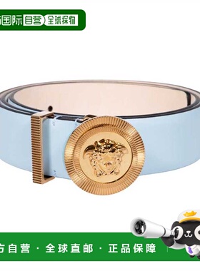 VERSACE 女士腰带 1004009DV3T1V95V SS2023 蓝色徽标 皮带腰带