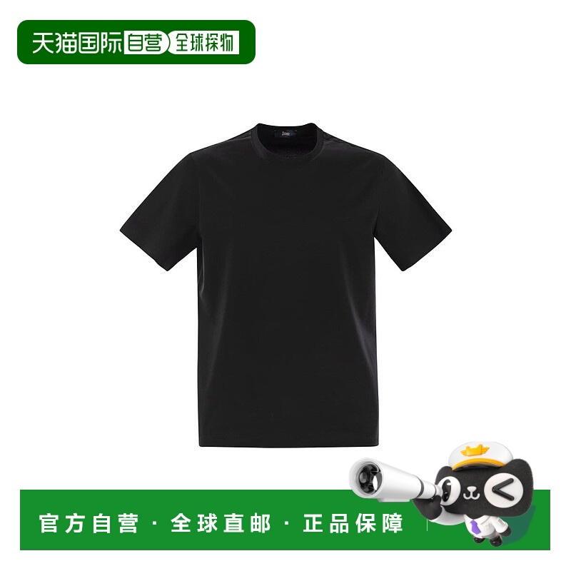 1h可退 HERNO 男士T恤 JG000174U9300 CO 黑色 圆领T恤短袖