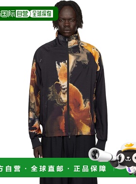 1h可退 潮奢 Y-3 男士 黑色 AOP 3-Stripes 运动夹克 KA9622