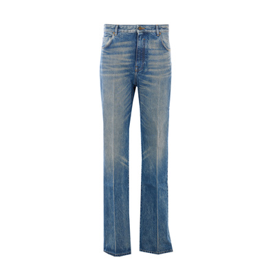 BALMAIN 男士牛仔裤 MI120DG106AW SS2026 蓝色直筒裤
