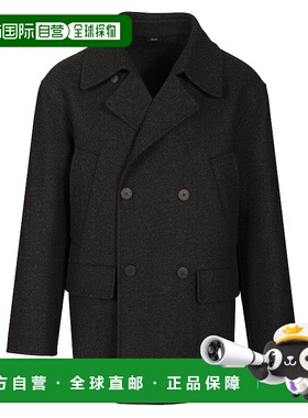 FENDI 男士大衣 FW1415AOYAF0TY6 AW2025 黑色 Black flannel bla