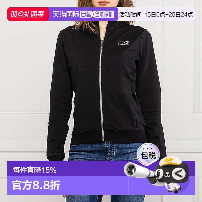 Armani阿玛尼女士夹克外套黑色棉质外套拉链8NTM41J31Z短外套