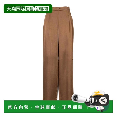 MAX MARA STUDIO 女士休闲裤 DRITTO024 AW2025 棕色阔腿裤