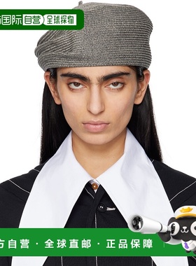 1h可退 潮奢 Y's 女士 灰色 Paper Braid Tucked 贝雷帽 YPH05992