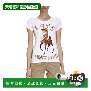 MOSCHINO 白色 女士衬衫 SS2022 印花T恤 W4B193RE1698A00 1h可退