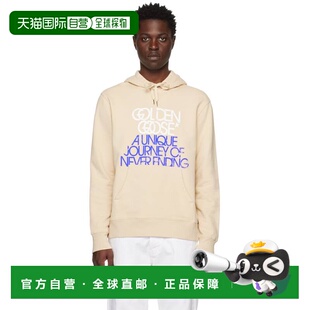 1h可退 潮奢 GOLDEN GOOSE 男士 米色 Lettering 连帽衫 GMP01224