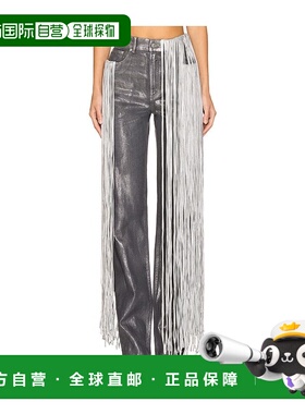 1h可退 潮奢 AREA 女士 金属感流苏直筒裤子 FW24AWPA0044DE01