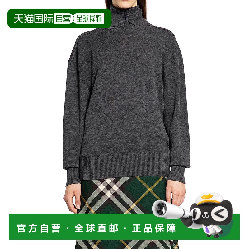 1h可退 BURBERRY 女士针织毛衣 8095113A1391 AW2024 灰色 MAGLIE