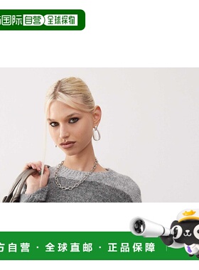 1h可退 潮奢 Noisy May 女士 Noisy 五月宽松款织物净色灰色条纹