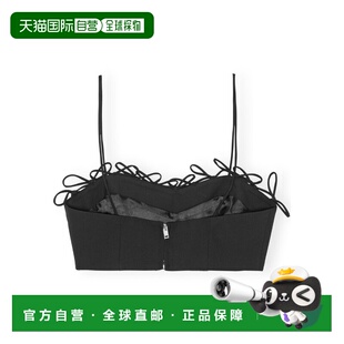 女士背心吊带 垂褶无袖 F8675099 黑色 吊带背心 AW2024 GANNI