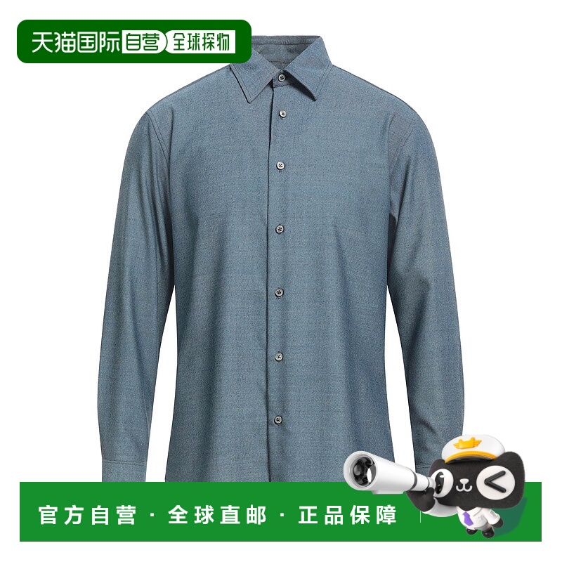 1h可退 潮奢 Dunhill 登喜路 男士 纯色衬衫 blue蓝色 舒适时尚