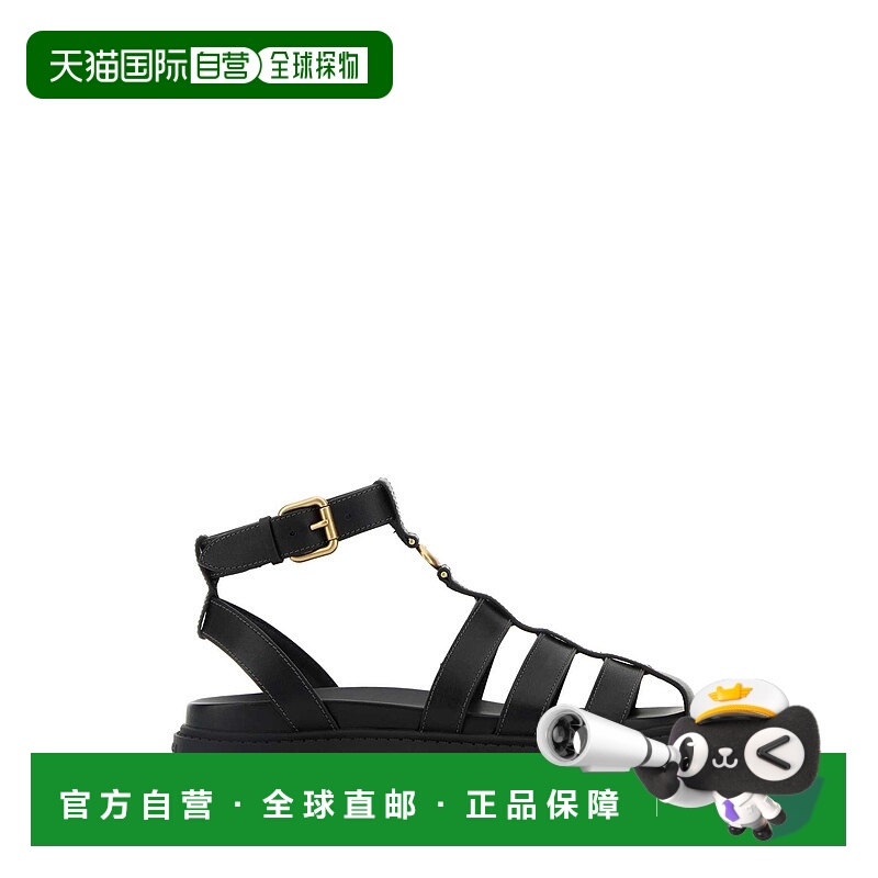 1h可退 潮奢Coach蔻驰 女士 黑色皮质渔夫凉鞋 CAR69