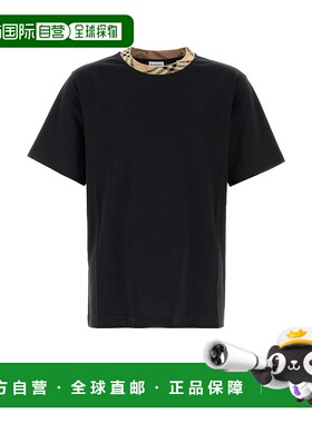 BURBERRY 男士T恤 8110101A1189 AW2025 黑色 Cotton T-Shirt wit