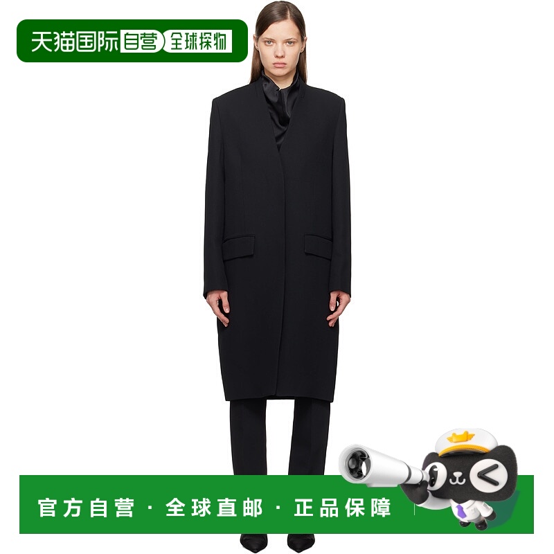 1h可退 潮奢 TOTÊME 女士 黑色 Deep Pleat 大衣 251WRO4312FB033