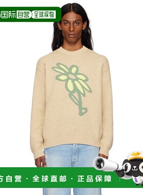 1h可退 潮奢 MAISON KITSUNE 男士 米色 Abstract Daisy Intarsia