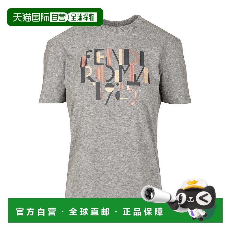 1h可退 FENDI 女士T恤 FS7254AVF8F0TAZ AW2025 灰色