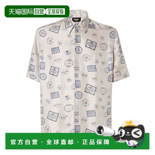 FS0795AUVPF0YPK AW2025 白色 FENDI Silk 衬衫 Printed Shir 男士