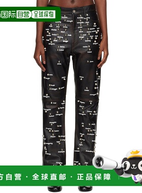 1h可退 潮奢 Doublet 女士 黑色 Pressure Points Studs 皮革长裤