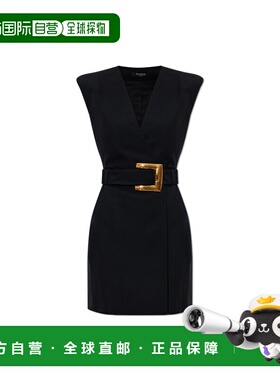 BALMAIN 女士连衣裙 GF1R5168WC090PA SS2026 黑色 Wool dress wi
