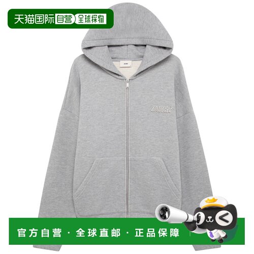 AUTRY 男士卫衣 HIPX032D SS2026 灰色 Zip hoodie in cotton ble