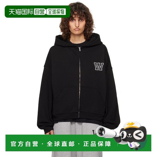 1h可退 潮奢 We11Done 女士 黑色 Pearl Logo Zip-up 连帽衫 WDTJ