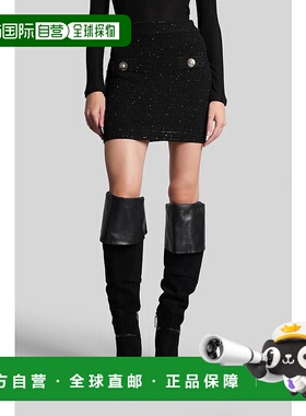 BALMAIN 女士半身裙 428163FF1LB015KI74 AW2025 黑色包臀裙a字裙