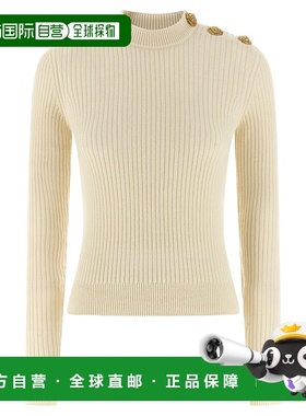 BALMAIN 女士针织衫 FF0KD095KJ170KA AW2025 白色 长袖毛衣