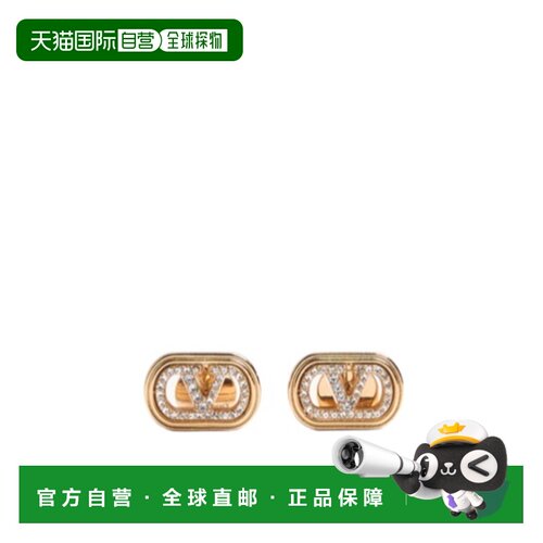 VALENTINO 女士耳饰 WJ0Y80YCW9MN SS2025 椭圆形耳环 耳钉金色