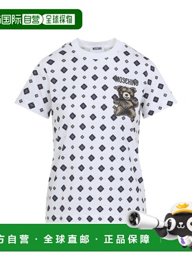 1h可退 潮奢 Moschino 莫斯奇诺 女士 FANTASY 白色棉质T恤 261E0