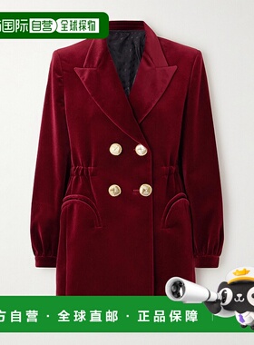 1h可退 潮奢 BLAZE MILANO 女士 Anyway 双排扣棉质天鹅绒迷你连