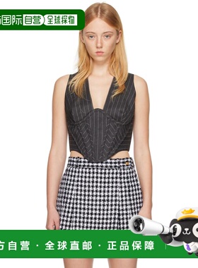 1h可退 潮奢 versace 范思哲 女士 灰色条纹胸衣 10072491A00903