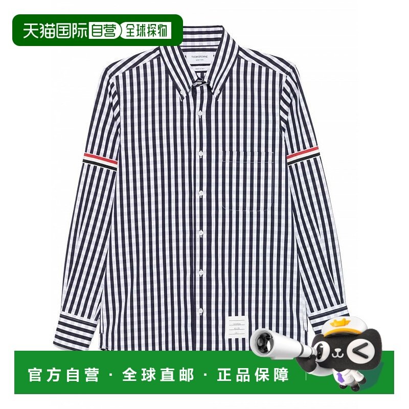 1h可退 潮奢 Thom Browne 汤姆 布朗 男士 格紋府綢臂章襯衫 MWL3,男装,衬衫,淘宝优惠券,粉丝福利购,淘宝优惠卷